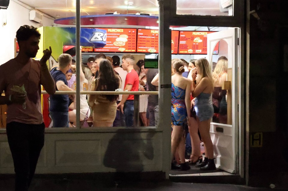 Hungry clubbers headed for a kebab after a night of dancing