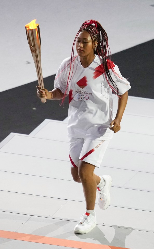 Osaka played a key role in the Opening Ceremony, lighting the cauldron on Friday night