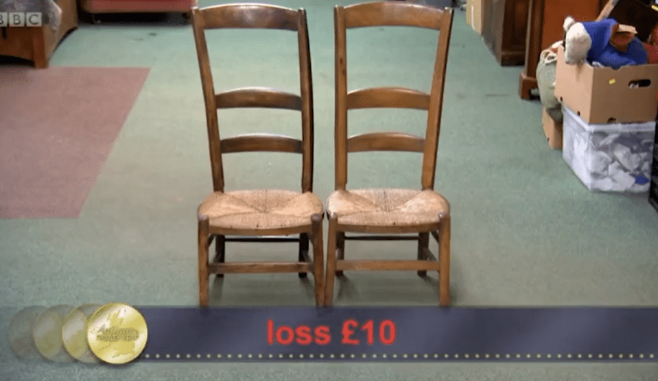 The expert had bought two 19th Century chairs for £40 but they only sold for £30