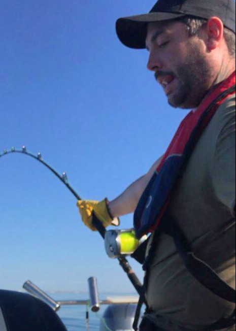 Roofer Dave Collins caught the shark while fishing in the English Channel