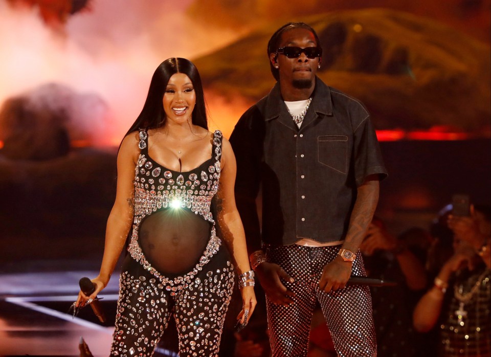 A heavily pregnant Cardi with Offset at the BET awards