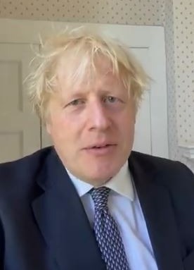 Boris gave a message from isolation this afternoon