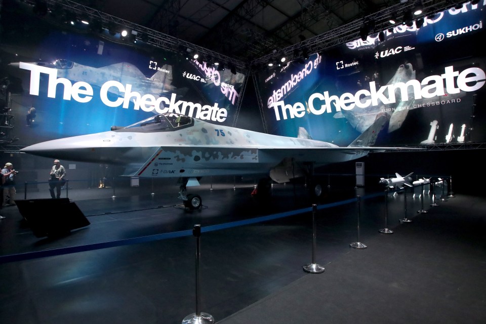 The fifth-generation Sukhoi LTS Checkmate is a single-engine stealth fighter jet