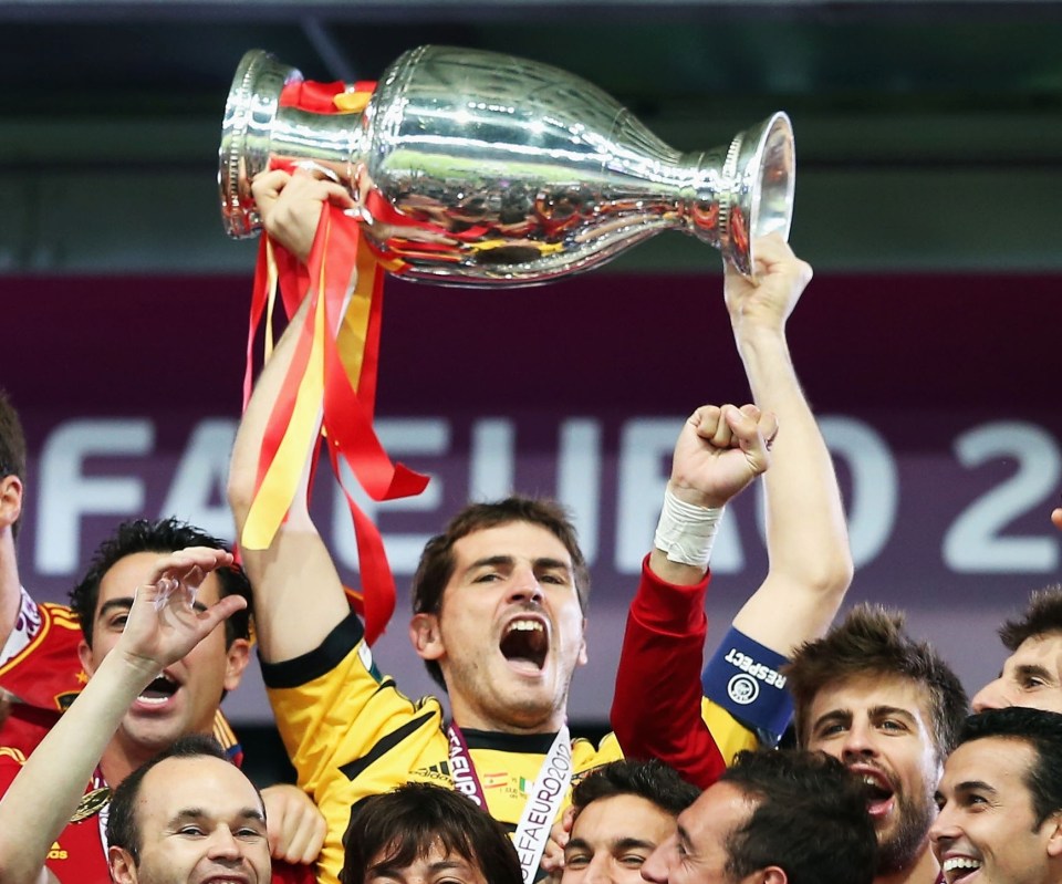 Iker Casillas captained Spain to glory at Euro 2012