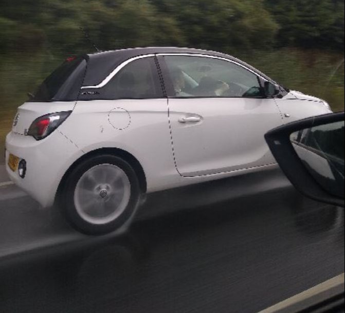 The motorist was pulled over in Leicestershire