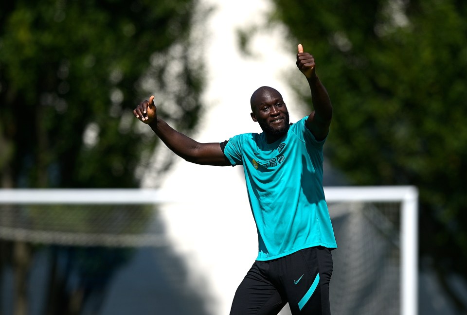 Romelu Lukaku has been in good spirits in Inter pre-season training