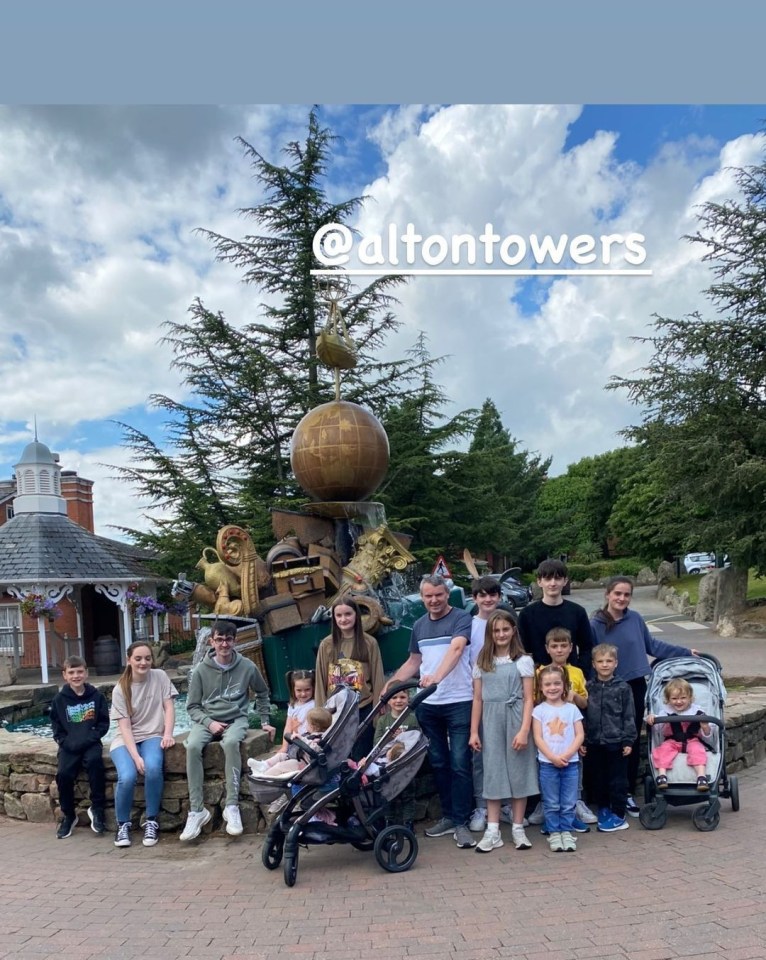 Britain's biggest family are spending a few days away at Alton Towers