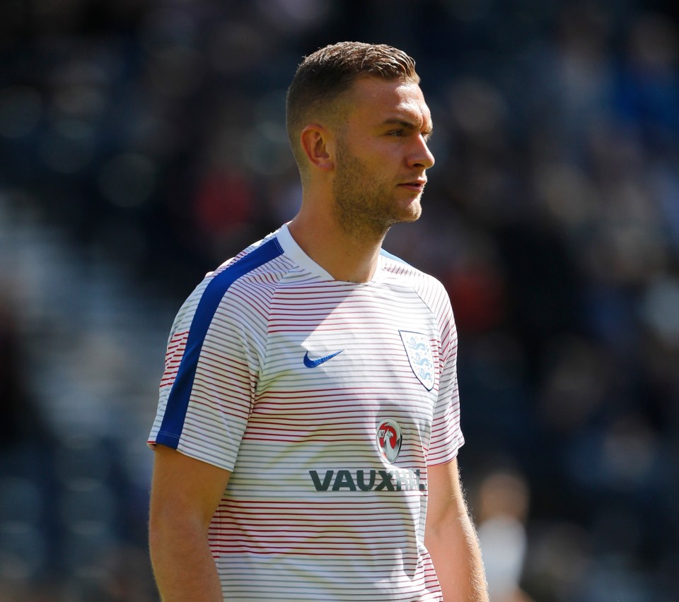 Ben Gibson was an unused substitute as England drew 2-2 with Scotland in June 2017