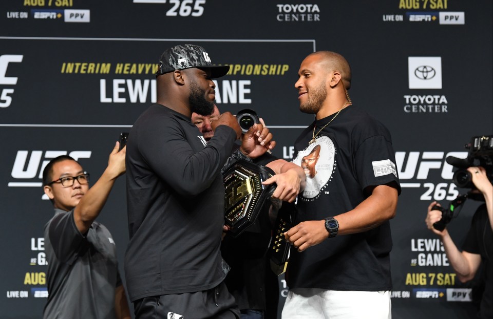 Derrick Lewis and Cyril Gane will vie for the interim heavyweight title at UFC 265