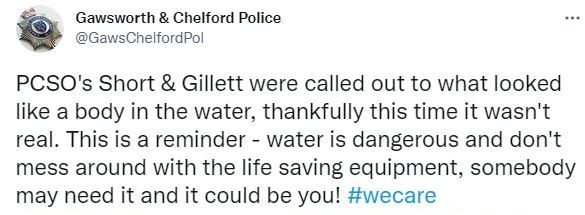 Two pictures were shared by Gawsworth Chelford Police