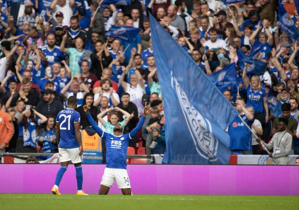 Iheanacho celebrated in front of exuberant Leicester fans after his winning goal