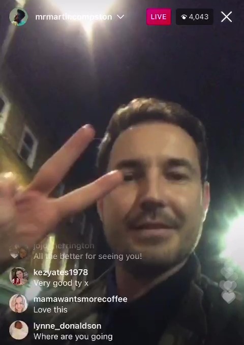 Martin streamed their reunion on Instagram Live