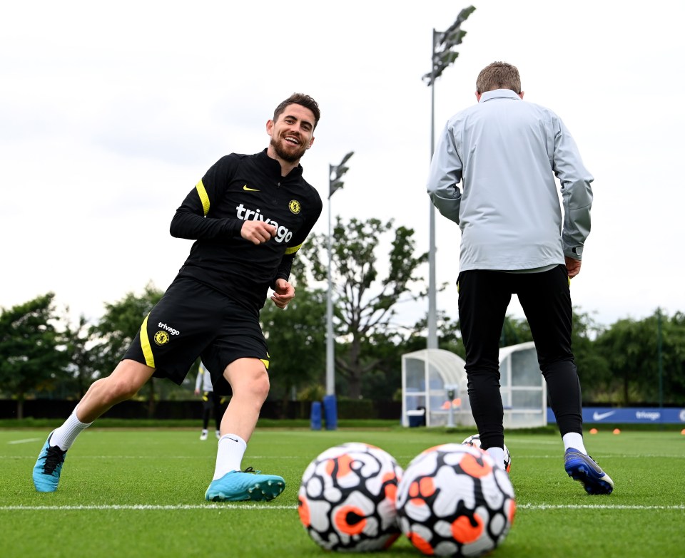 Jorginho was all smiles as he headed back to Cobham having won Euro 2020 with Italy