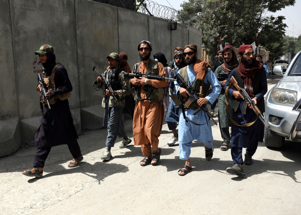 Taliban fighters patrolled the streets in Kabul today