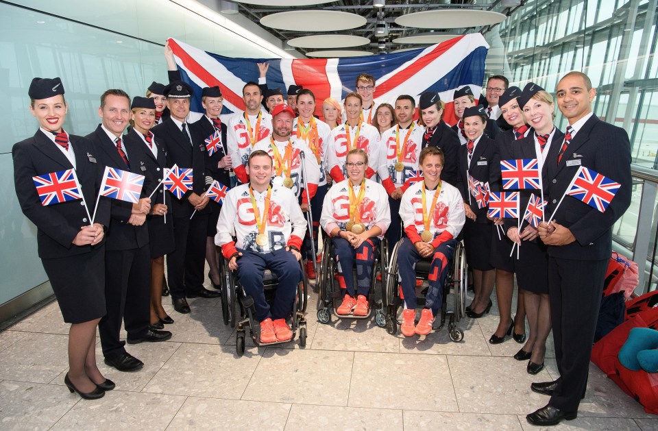 Members of the Paralympics GB team pose with their medals after Rio in 2016