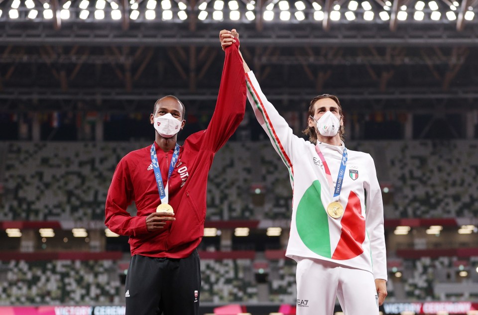 Good sports Mutaz-Essa Barshim and Gianmarco Tamberi decided to share their gold