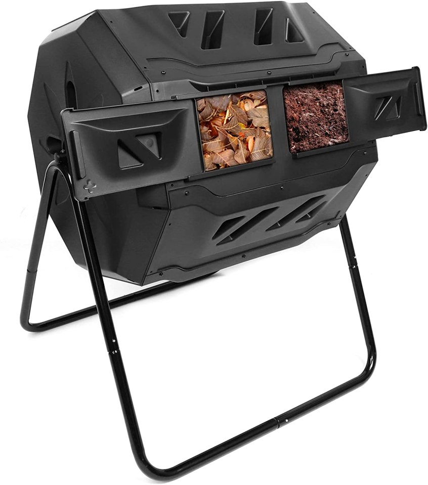  Hand-free compost bin