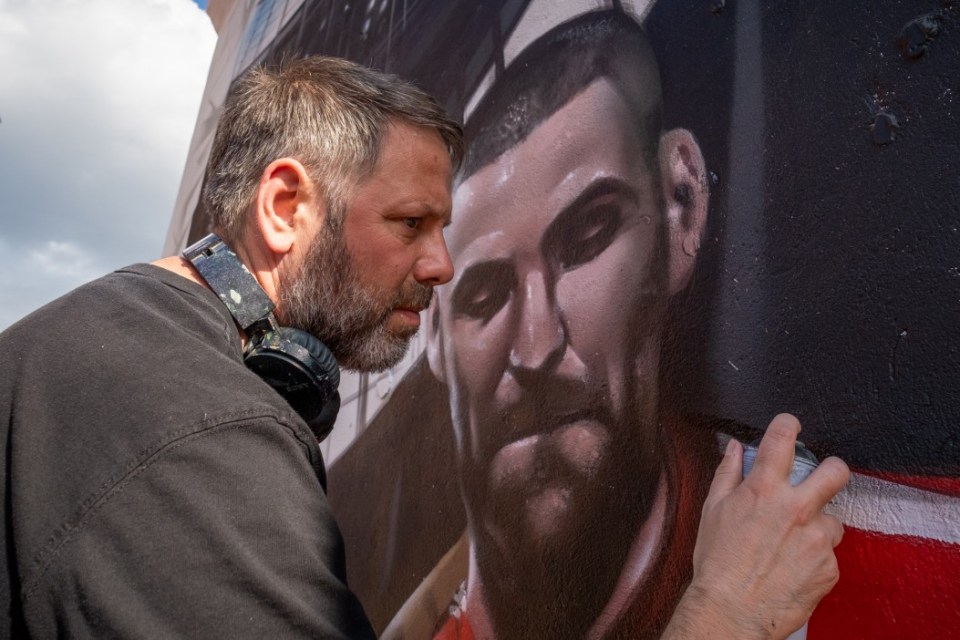 Artist Jody Thomas created the mural in preparation for the new Premier League season