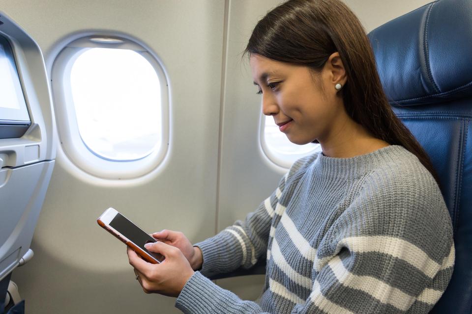 All phones have airplane mode to be switched on during flights