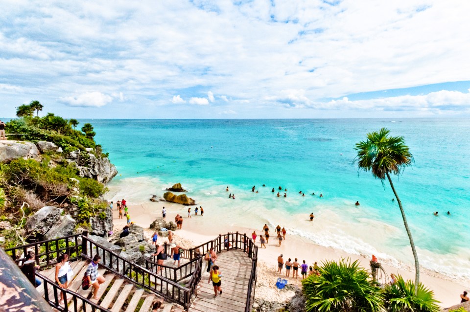 The tropical beach at Tulum, Mexico