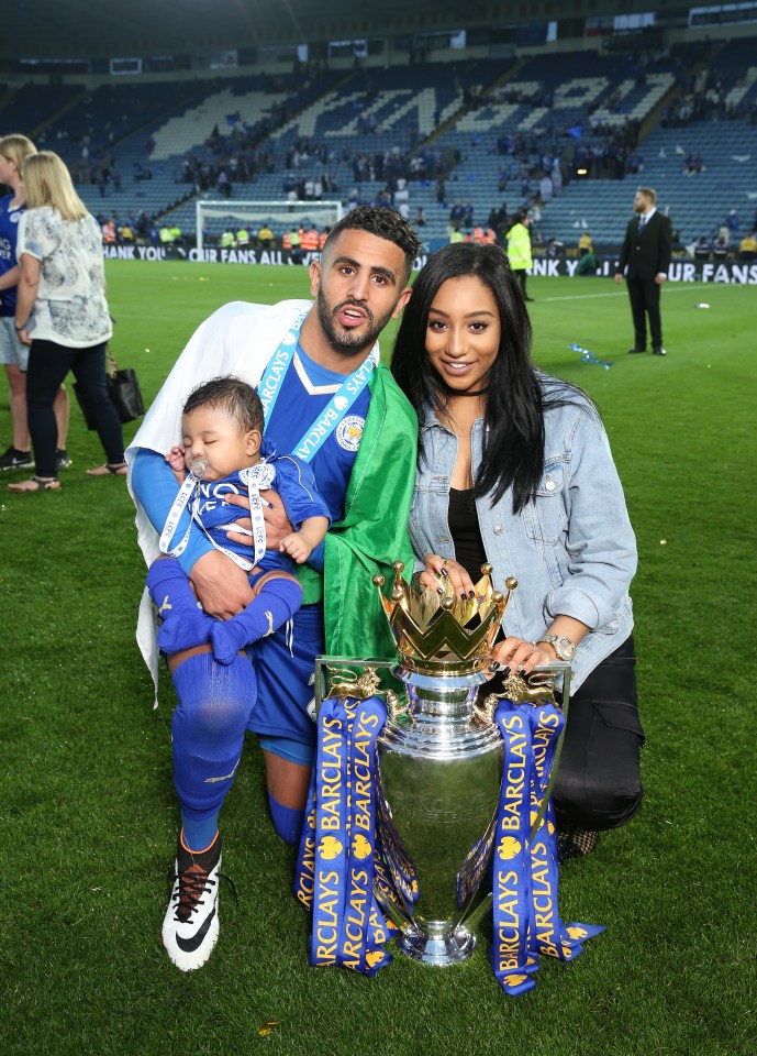 Riyad and Rita celebrate with the Premier League trophy