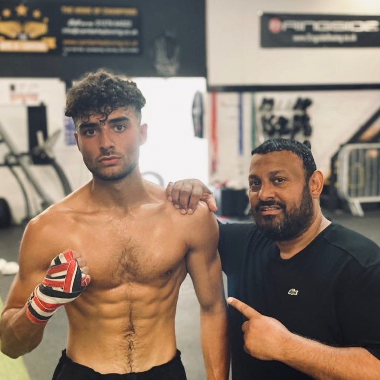 The fighter is the son of former world champ Prince Naseem Hamed (right)