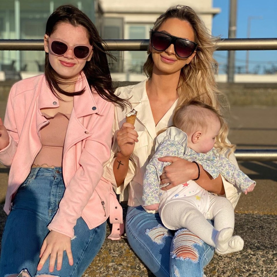 Make-up artist Sophie right, was seen holding her youngest sister Heidie