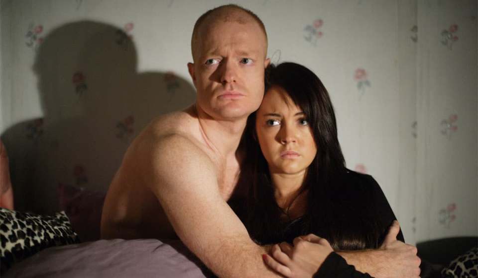 Lacey, as Stacey, with Jake Wood as Max Branning, in EastEnders in 2007