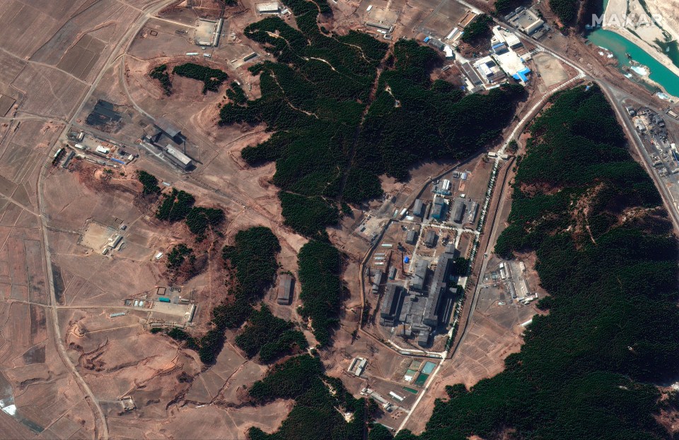 Satellite image shows a steam plant, left, and North Korea’s main atomic complex, right, in Yongbyon