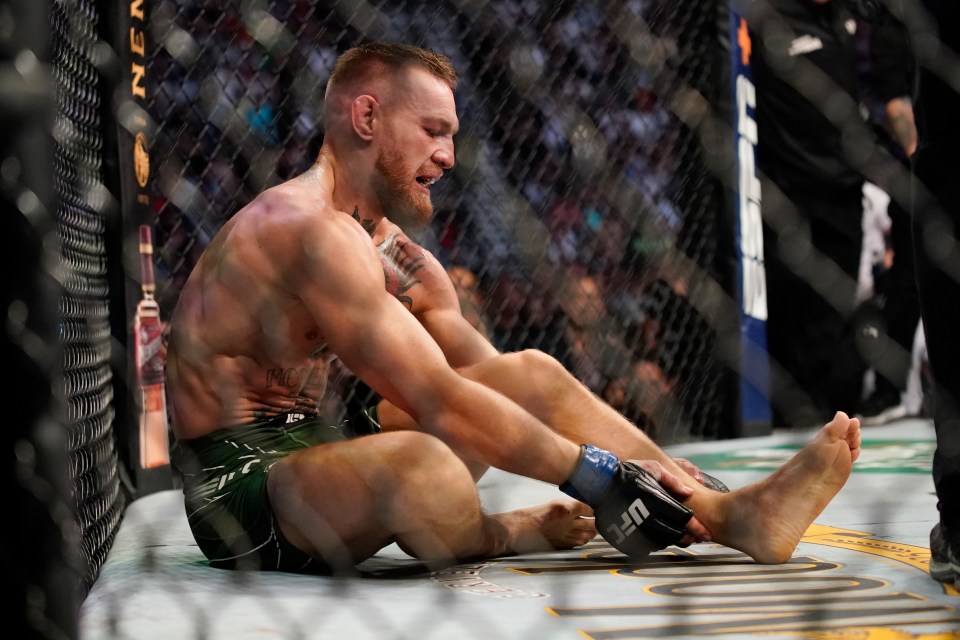 Conor McGregor broke his left leg in his UFC 264 trilogy fight with Dustin Poirier