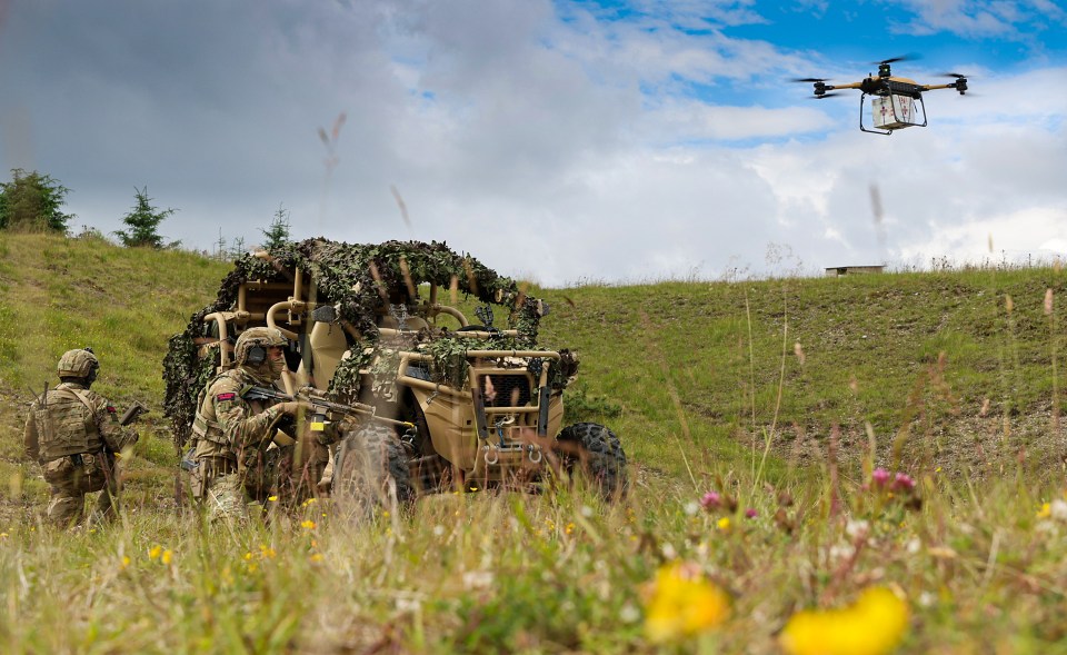 Royal Marines have started training exercises alongside drone swarms for the first time last month