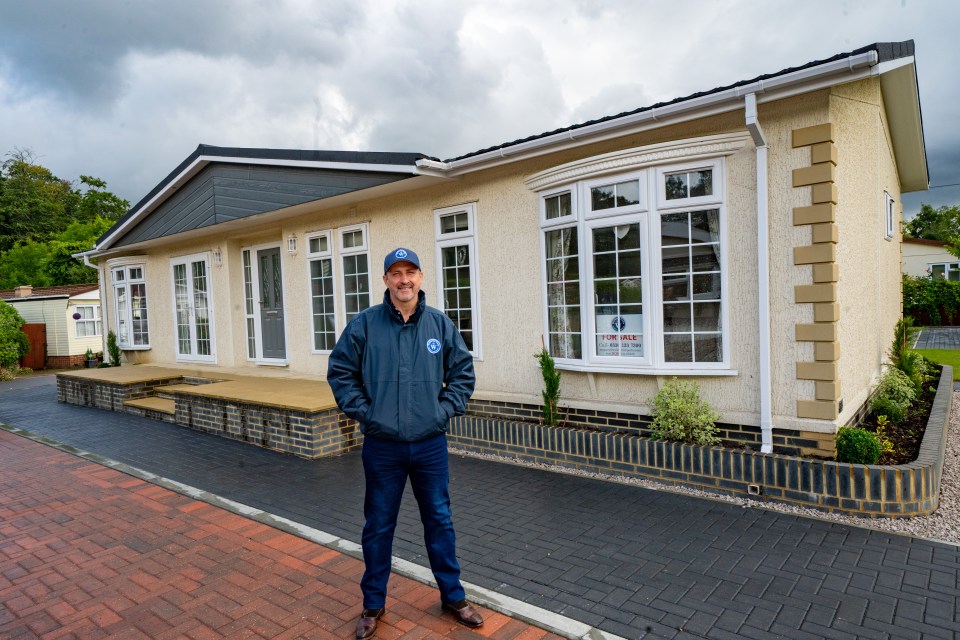 Alfie outside a mobile home at one of his successful parks in Windsor