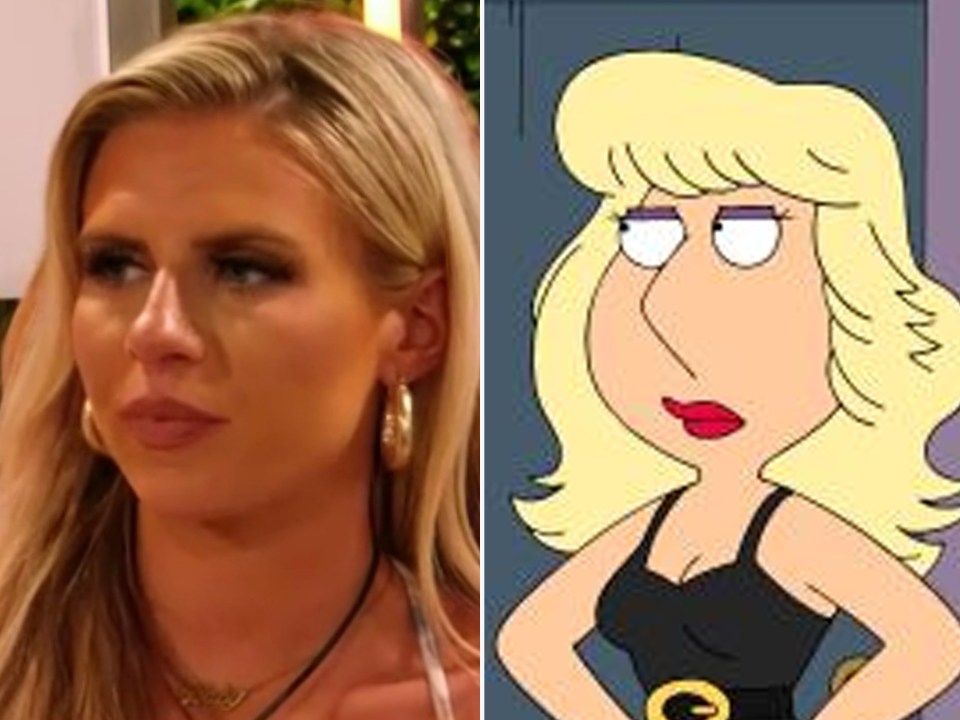 Love Island’s Chloe Burrows and Lois Griffin, from Family Guy