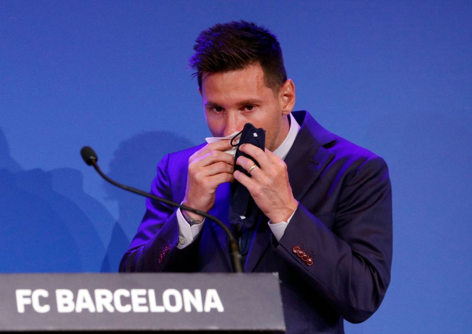 Lionel Messi was in tears as he bid Barcelona farewell this weekend