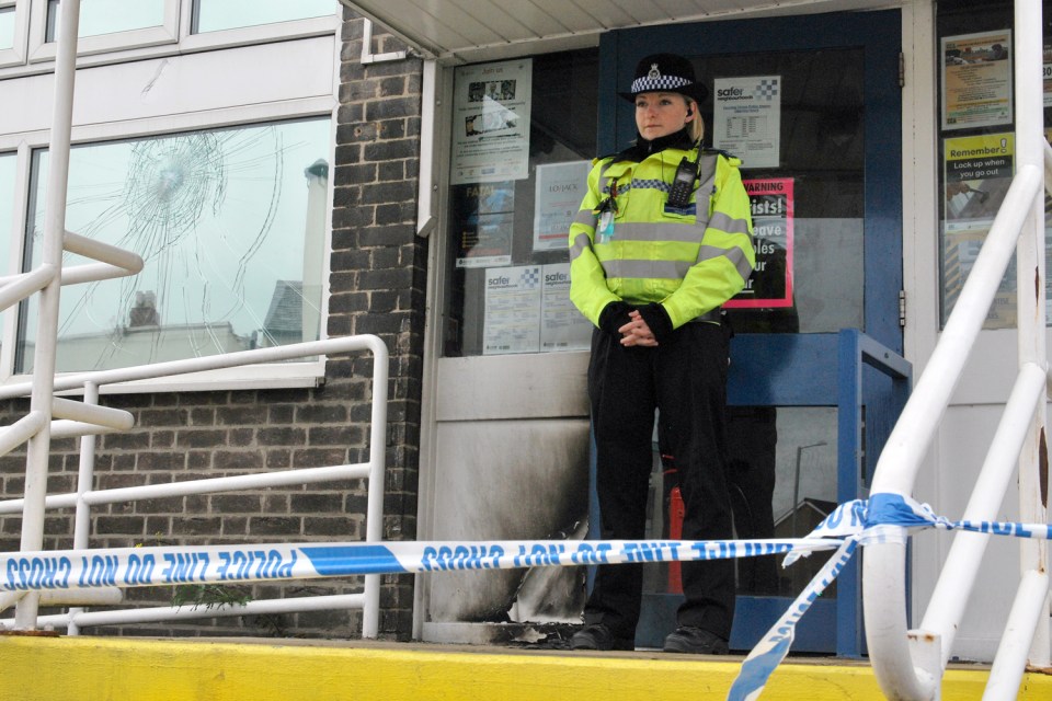 Fire damage caused by the attack on Nottingham's police station