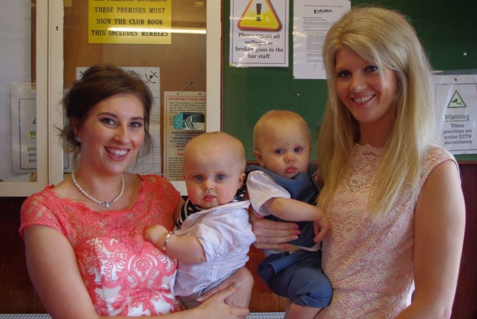 William and Thomas were born just hours apart in the same hospital near their home in Barrow-in-Furness, the tots are pictured together with mums Kaylea and Salli