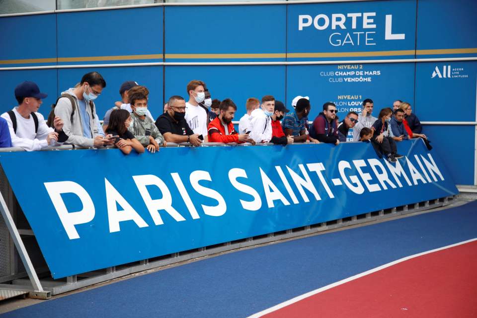 Fans were also waiting at PSG's stadium