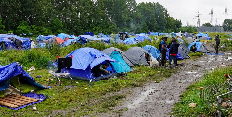 Up to 500 migrants are living in  tents in Dunkirk in the new 'Jungle' while they wait for a chance to reach Britain