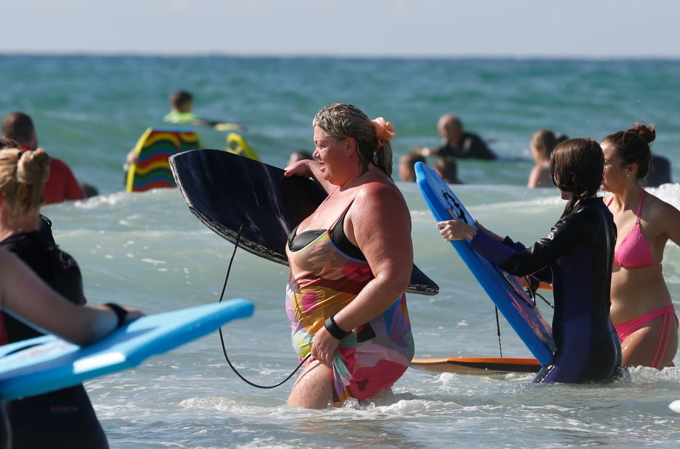 Gemma looked in her element at the busy beach