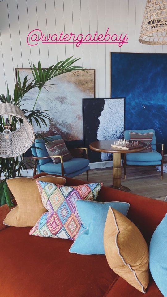 The stunning hotel features beach-inspired decor throughout