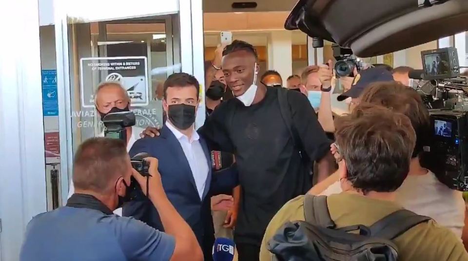 Abraham arrived in Italy today to complete his £34m transfer to Roma