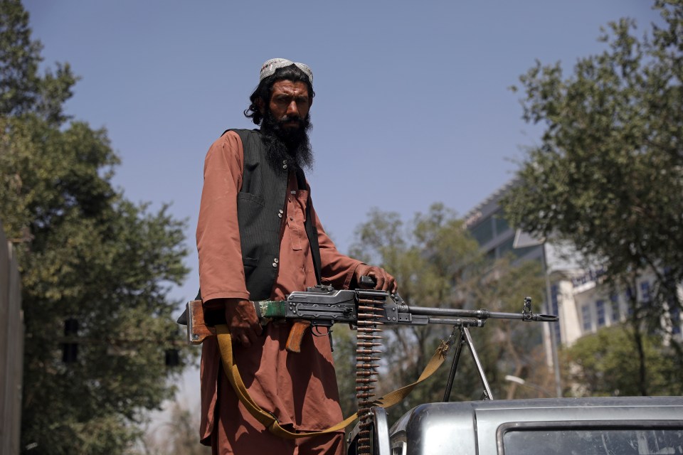 A Taliban fighter on the streets of Kabul after the fanatics stormed the city