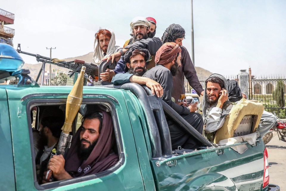 Taliban forces outside Hamid Karzai International Airport