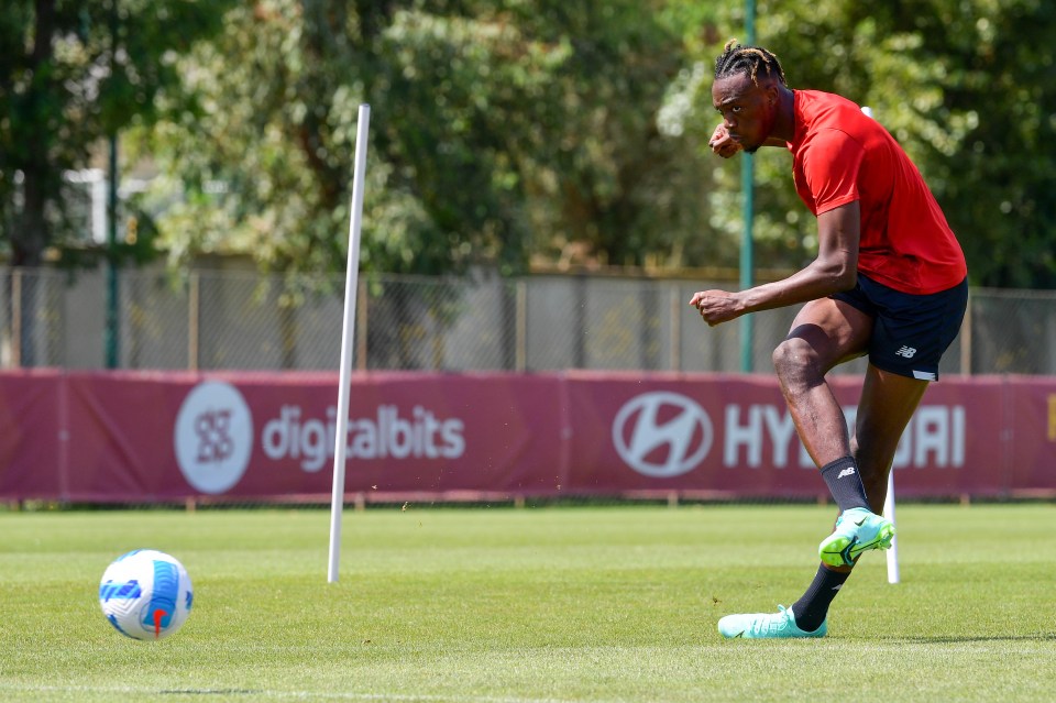 And he got involved in his first Roma training session later on Tuesday