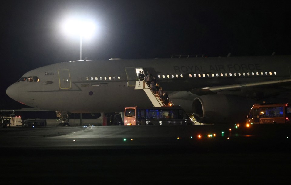 An RAF plane carrying evacuated British nationals and Afghans from Kabul landed at Brize Norton on August 17