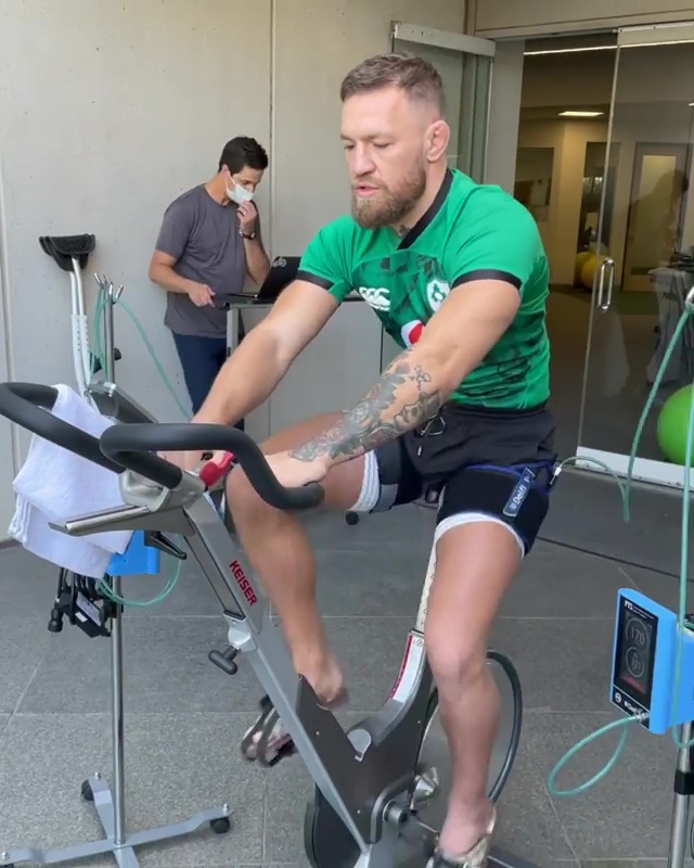 Conor McGregor is back training just five weeks after surgery