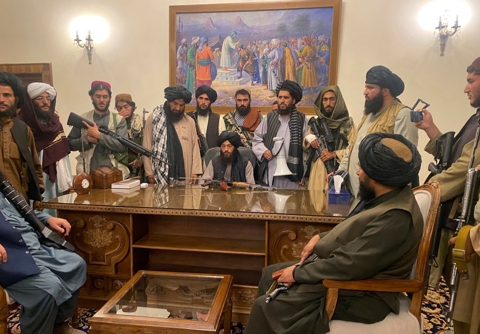 The Taliban fighters took control of the Afghan presidential palace