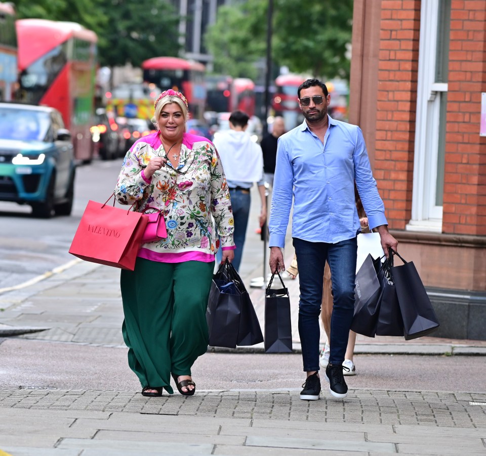 Gemma and Rami made for a stylish pair as they hit up the luxury shops in London