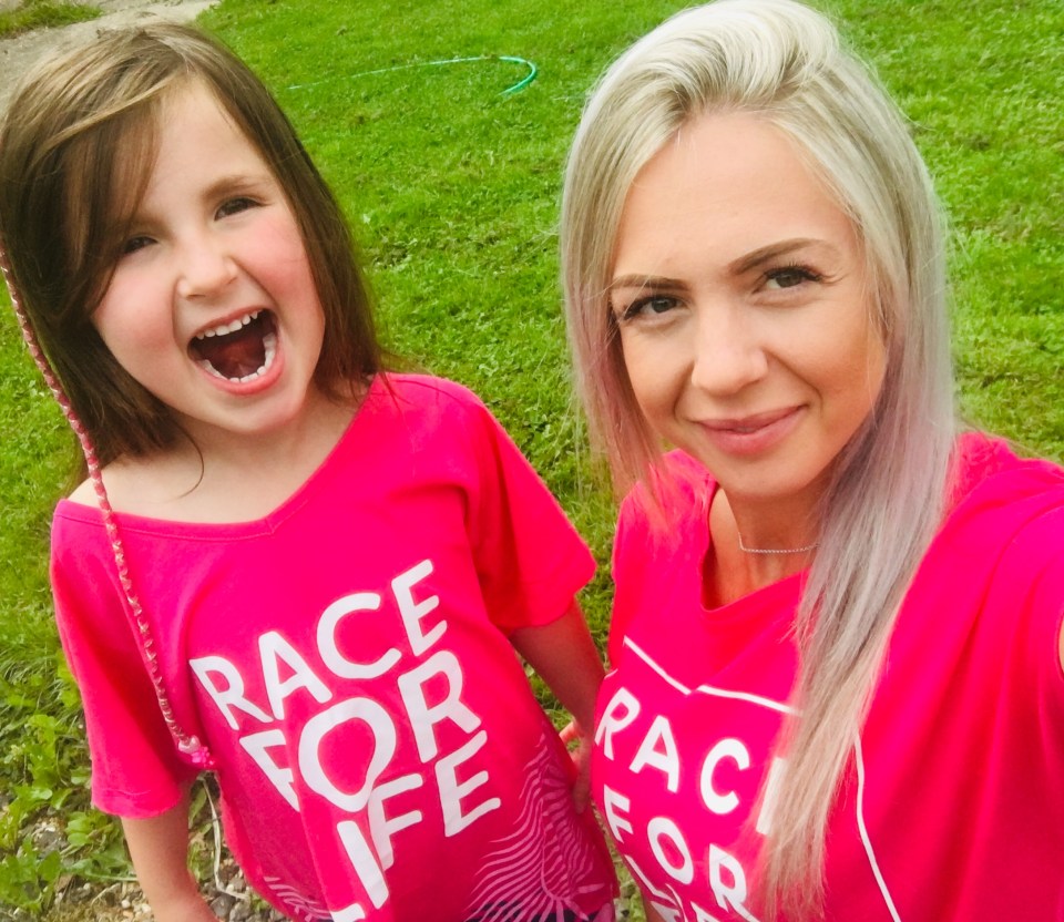 Emma, pictured with her daughter Frankie, is now supporting Cancer Research UK’s Race for Life events