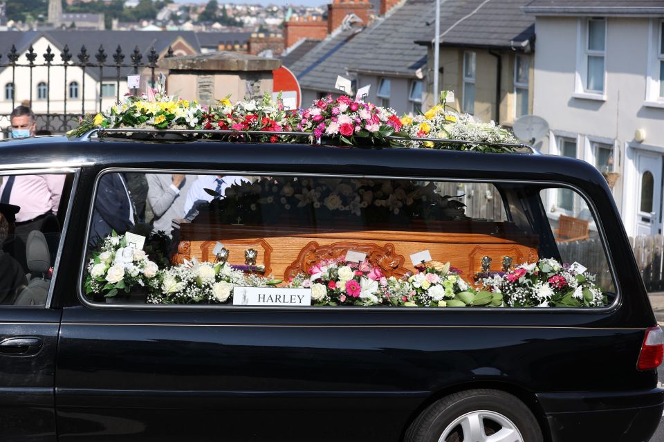 The funeral procession for Samantha, from Derry